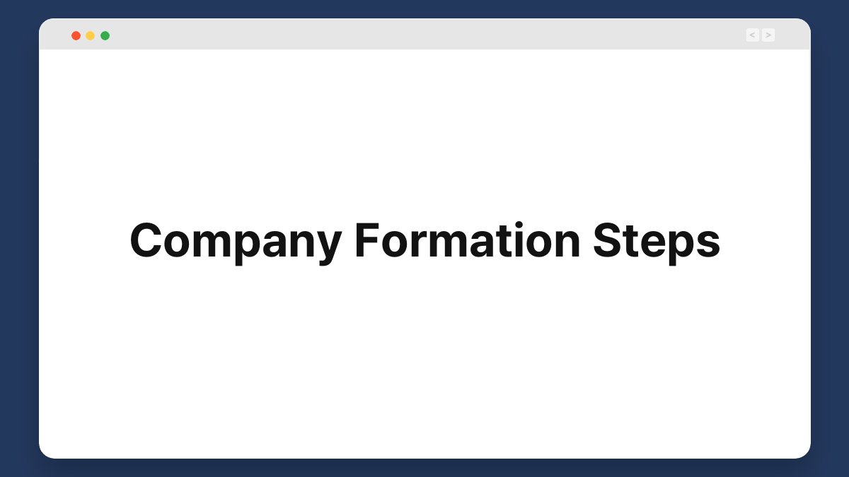 company formation steps